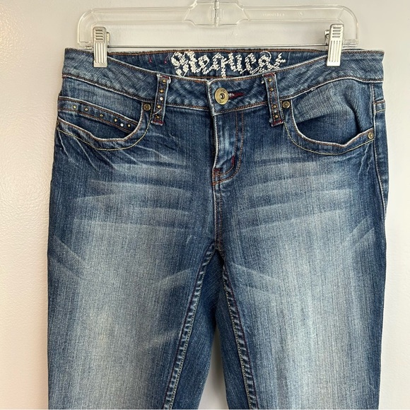 Request Blue Denim Boot Cut Studded Jeans Size 32 (Medium) Y2K - Picture 2 of 11
